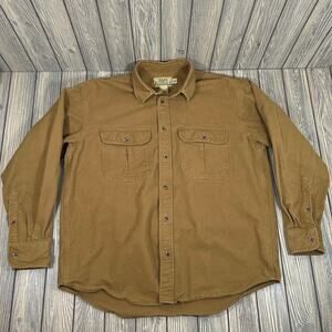 Cabelas Deerskin Soft Chamois Shirt Cotton Men L Gorpcore‎ Outdoor Retro Rugged